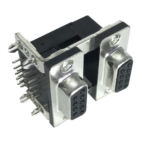 CONN D-SUB DOUBLE 9P FEMALE R/A T/H