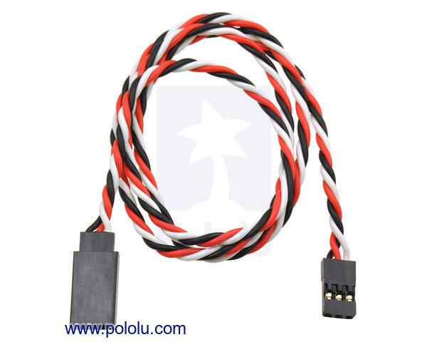 TWISTED SERVO EXTENSION CABLE 24" MALE - FEMALE
